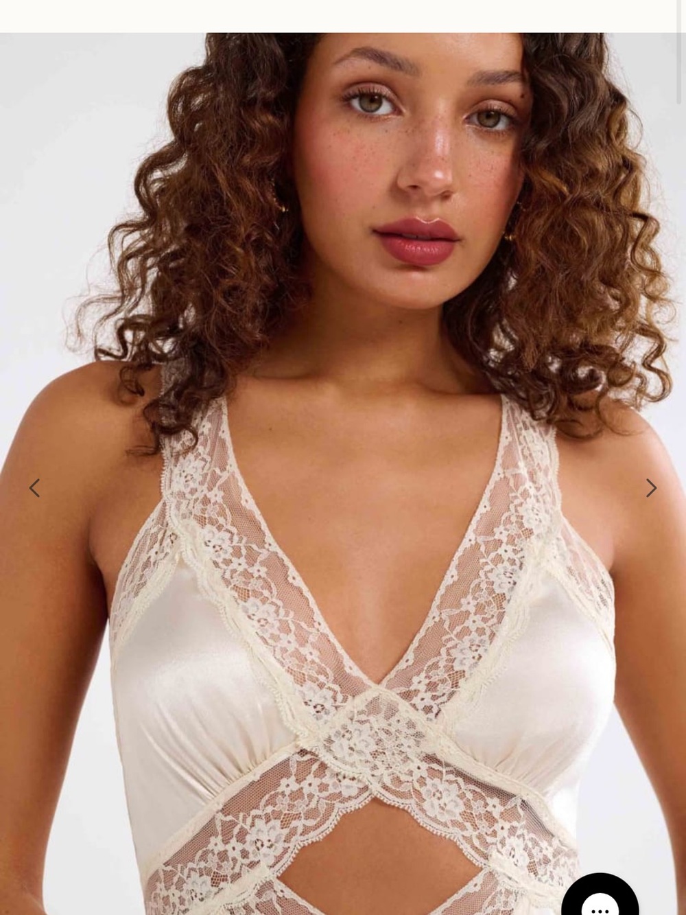 Crossroads Maxi Dress Lace-Trim Satin Slip Dress in Ivory - Picture 2 of 9